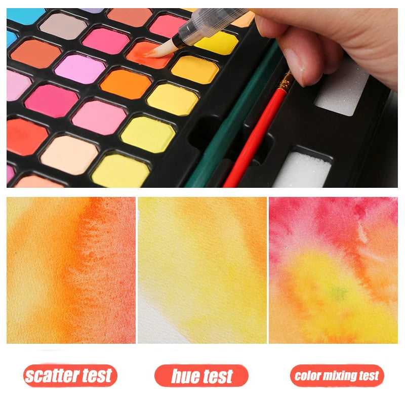 Watercolor Set with 48 colors and Brush & Paper Supplies