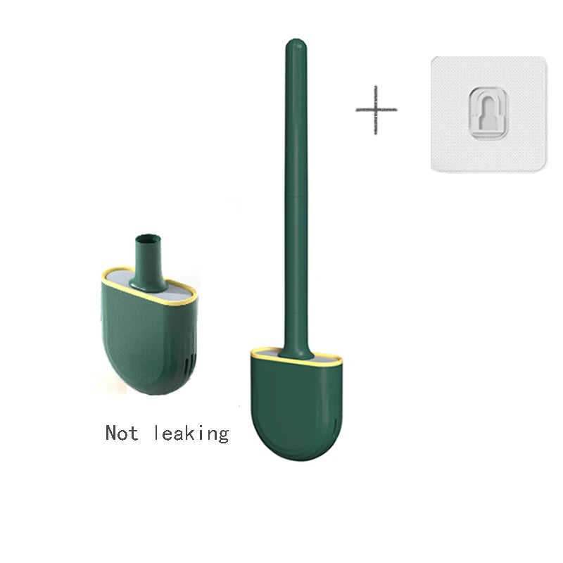 Clean Ease Wall-Mounted Toilet Brush – Long Handle Silicone Soft Bristles