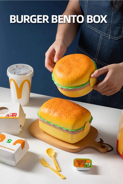 Hamburger Plastic Lunch Box