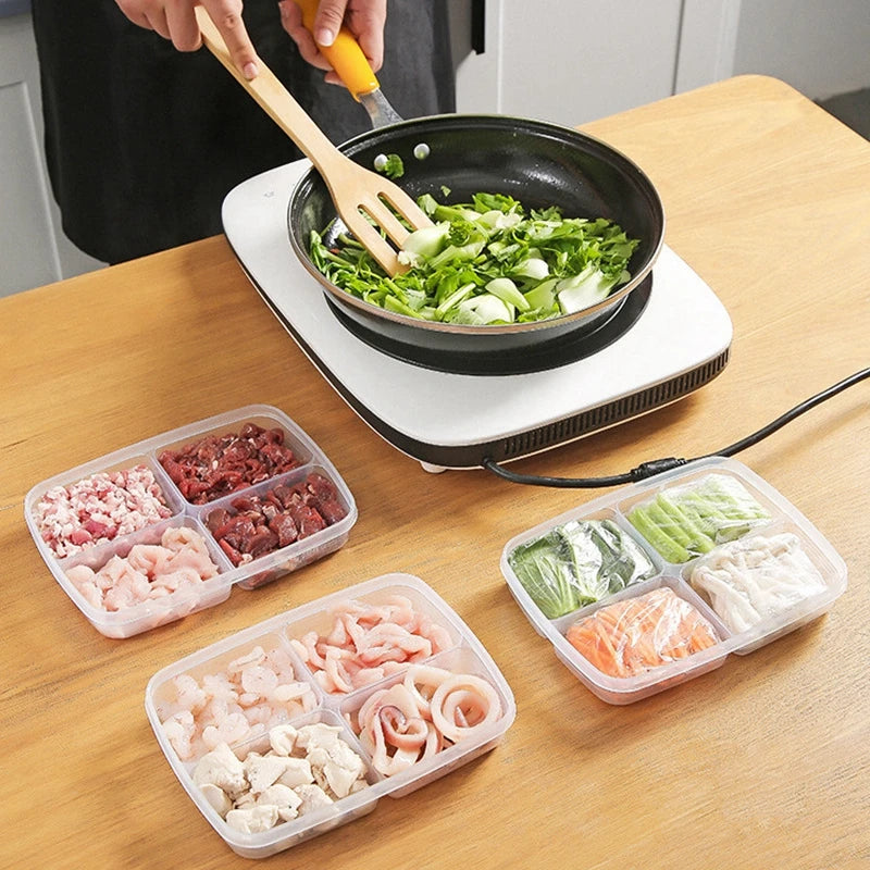 Refrigerator 4 Grids Food Storage Box