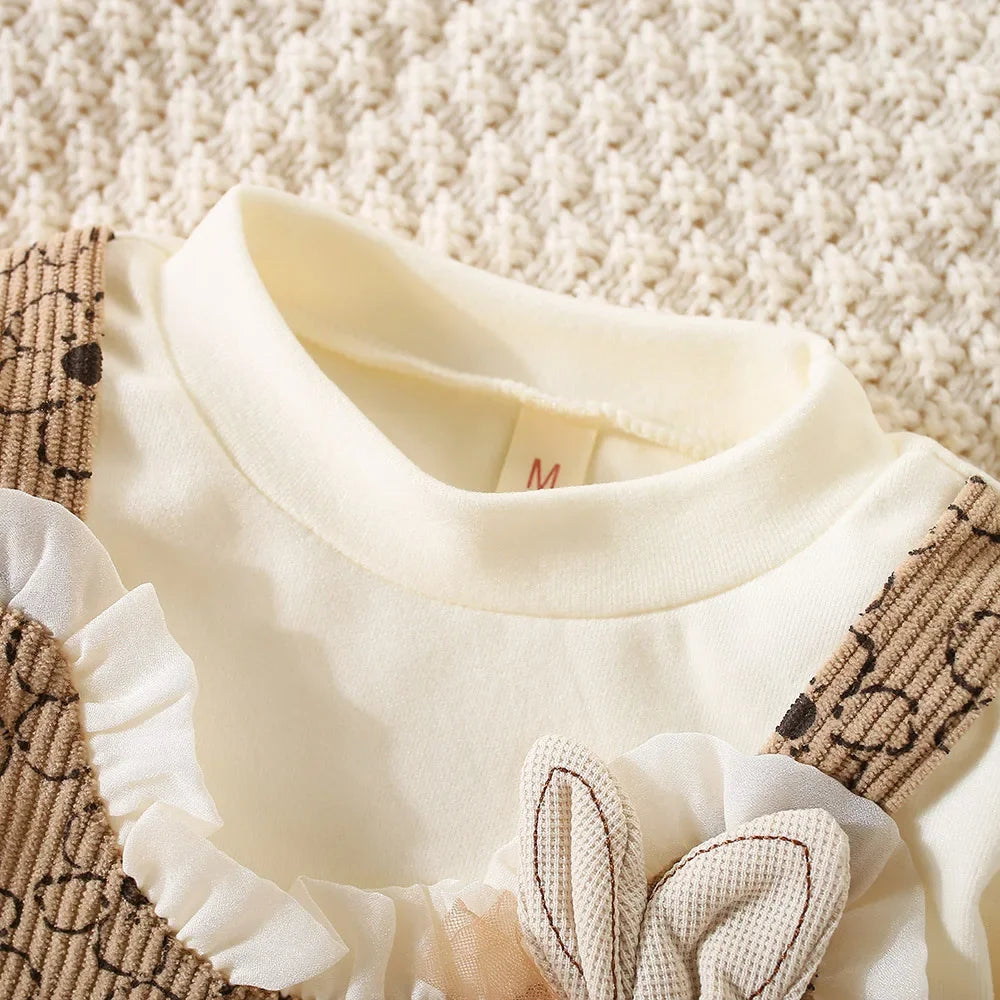 Lace Flower Print  Girls' Dress