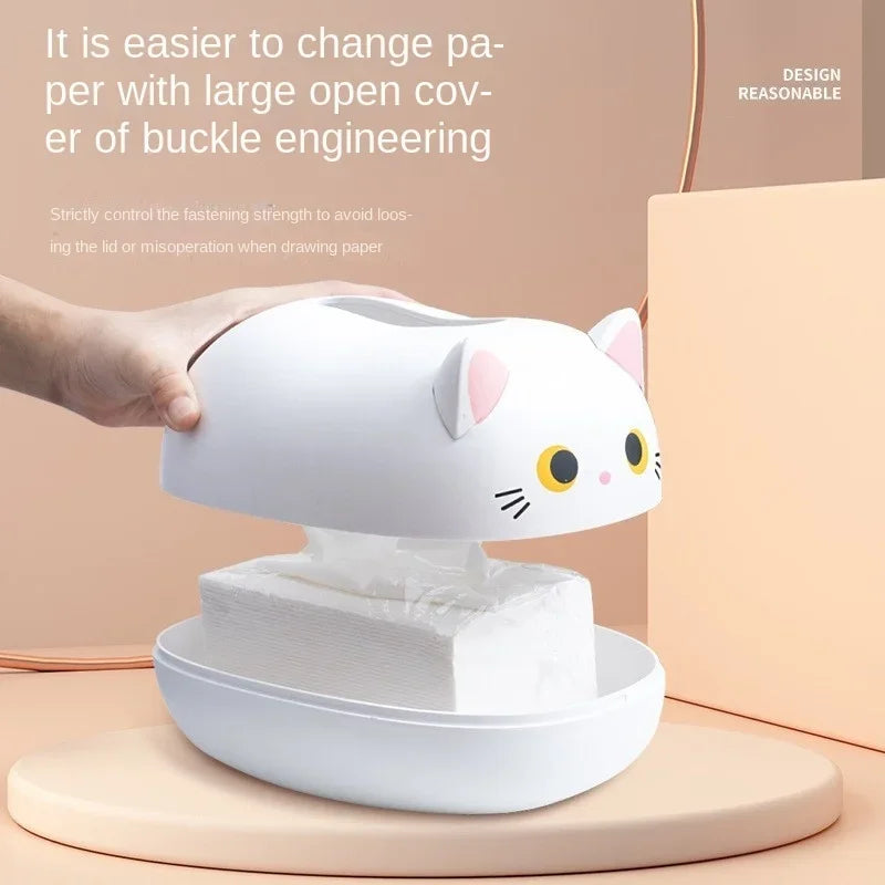 Cat Tissue Box – Cute Napkin Storage Holder for Living Room, Kitchen & Bathroom