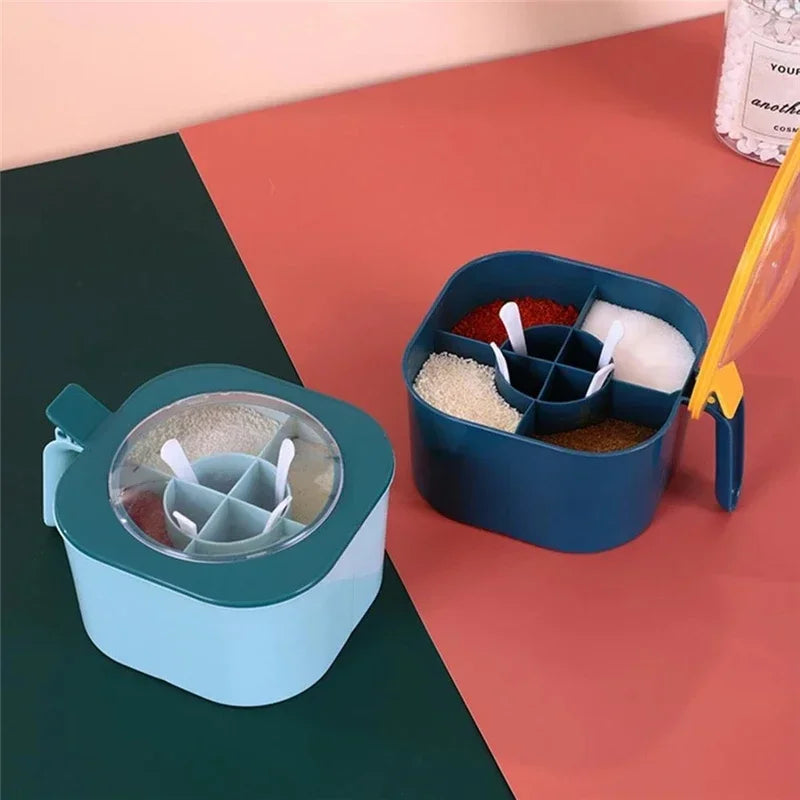 Seasoning Box with Handle Spoons