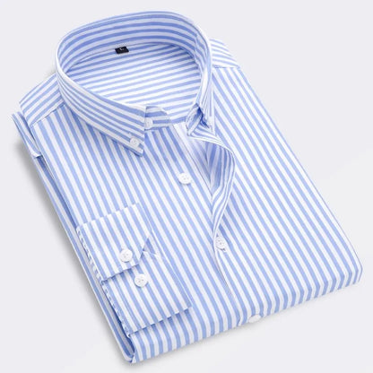 Men‘s Long Sleeved Striped Casual Shirt