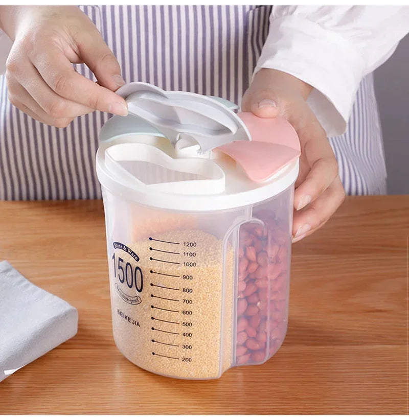 Grain Storage Box – Large-Capacity Multi-Grid Container with Moisture-Proof Sealed Lid