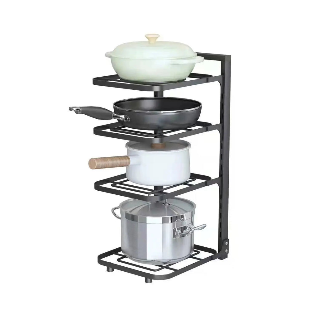 Stainless Steel Kitchen Organizer – Multi-Layer Storage Rack with Shelves, Sink & Cabinets
