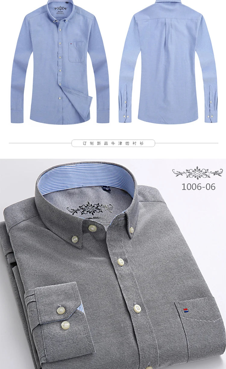 Cotton long-sleeve shirts for men