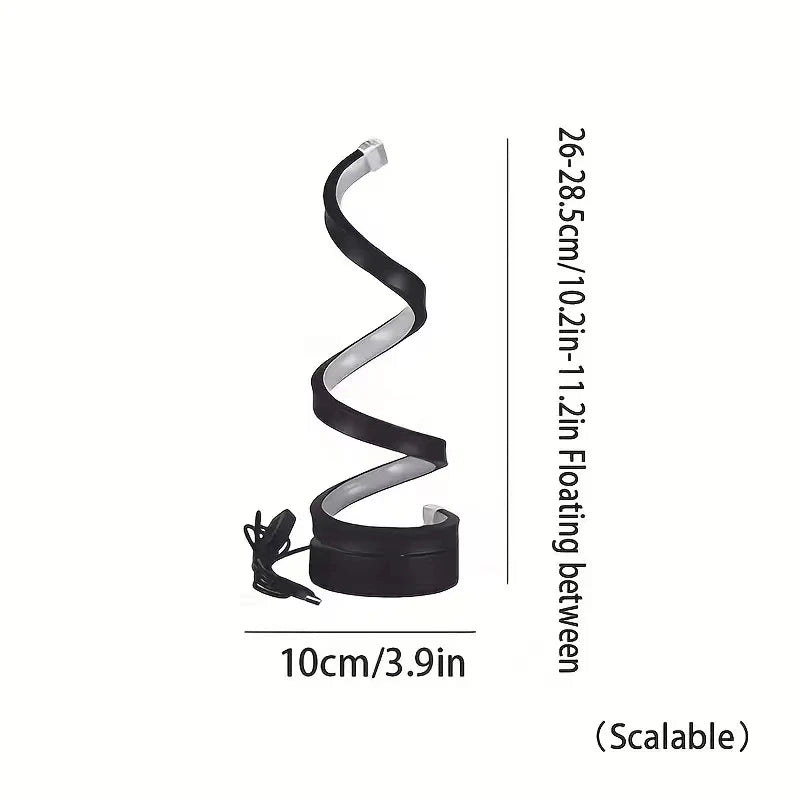 Modern Spiral LED Night Lamp – 3-Color Mood Light for Bedroom & Office